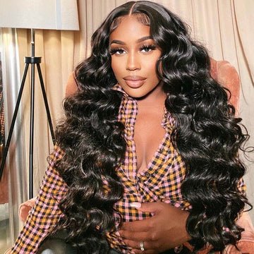 Beaudiva Loose Deep Wave Wigs 4x4 Lace Closure Wig 100% Human Hair Wigs